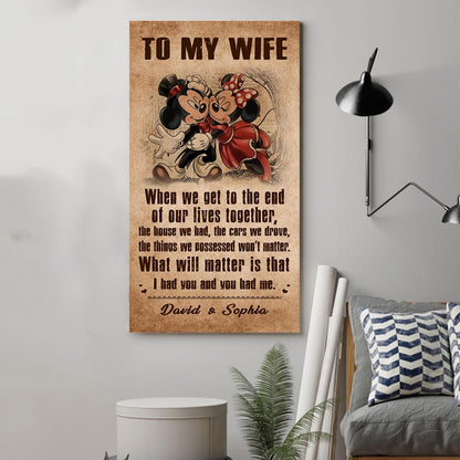 (Q1) Carl & Ellie-UP (2009 film) - TO MY WIFE-I HAD YOU AND YOU HAD ME- CANVAS - POSTER