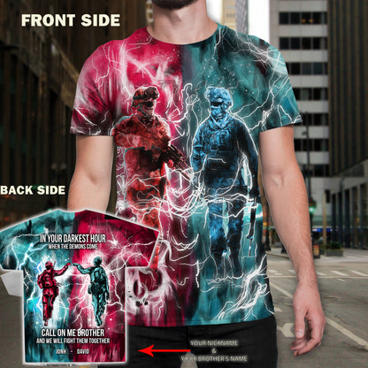 Br10 Call on me Brother- Dragon ball - Soldier- Naruto - Over Print T-Shirt All Style