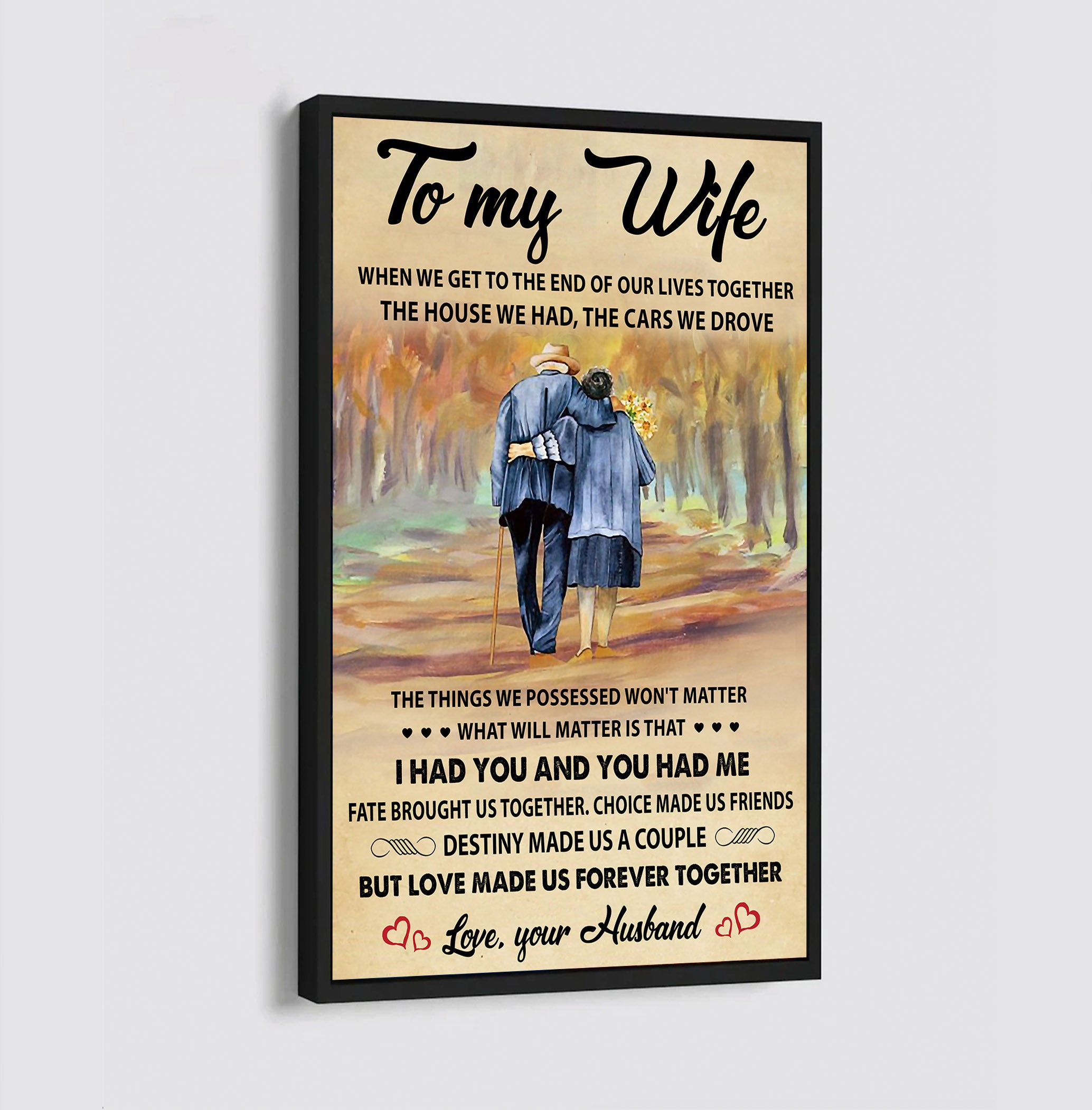 ( QH424) Carl & Ellie-UP - TO MY WIFE - I HAD YOU AND YOU HAD ME - CANVAS - POSTER