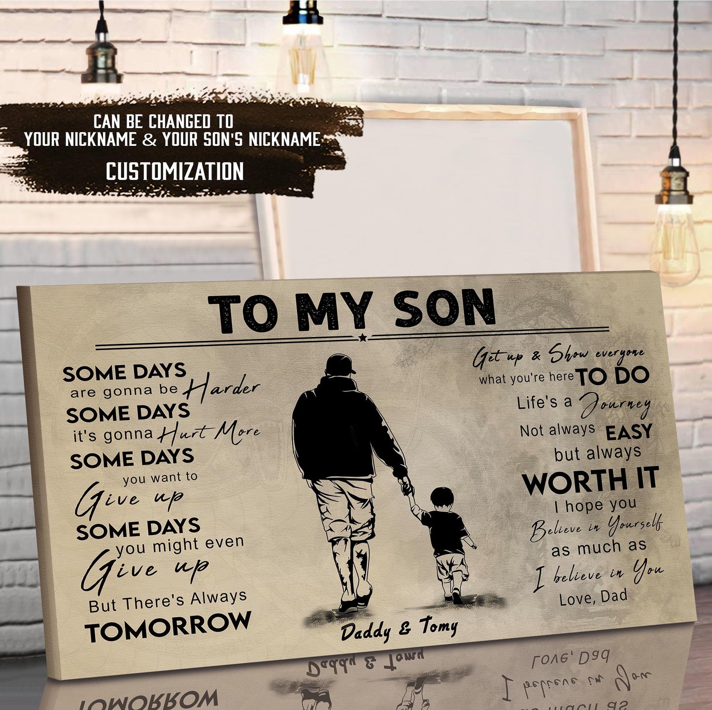 (CV41) TO MY DAD- SON- DRAGON BALL - GOKU - VIKING - BIKER- PICOLO- CANVAS POSTER