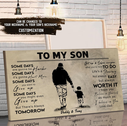 (CV41) TO MY DAD- SON- DRAGON BALL - GOKU - VIKING - BIKER- PICOLO- CANVAS POSTER