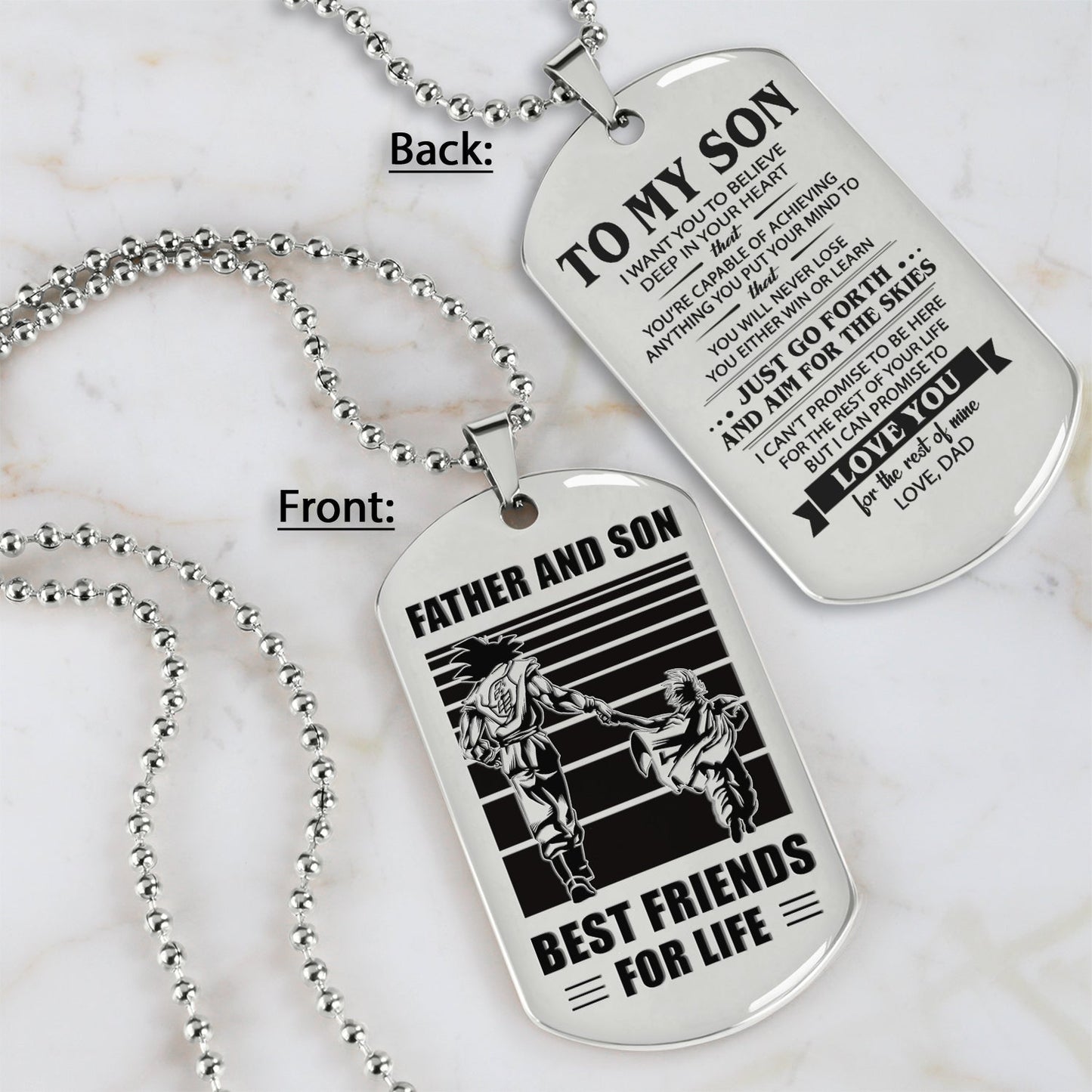 TM4 - To My Son- Dog Tag Two Side- Dragon Ball - Viking