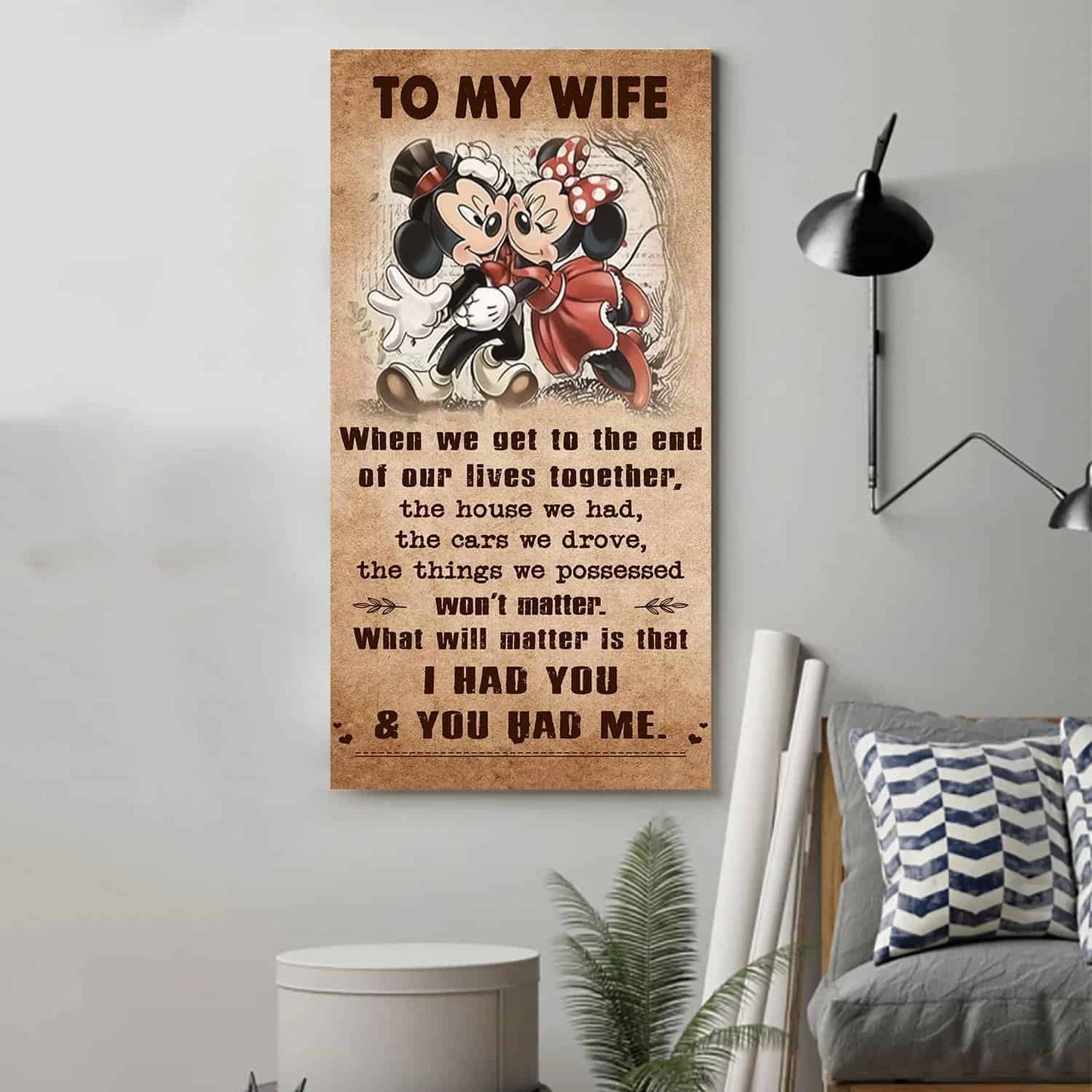 (X1) Carl & Ellie-UP (2009 film) - TO MY WIFE-I HAD YOU AND YOU HAD ME- CANVAS - POSTER