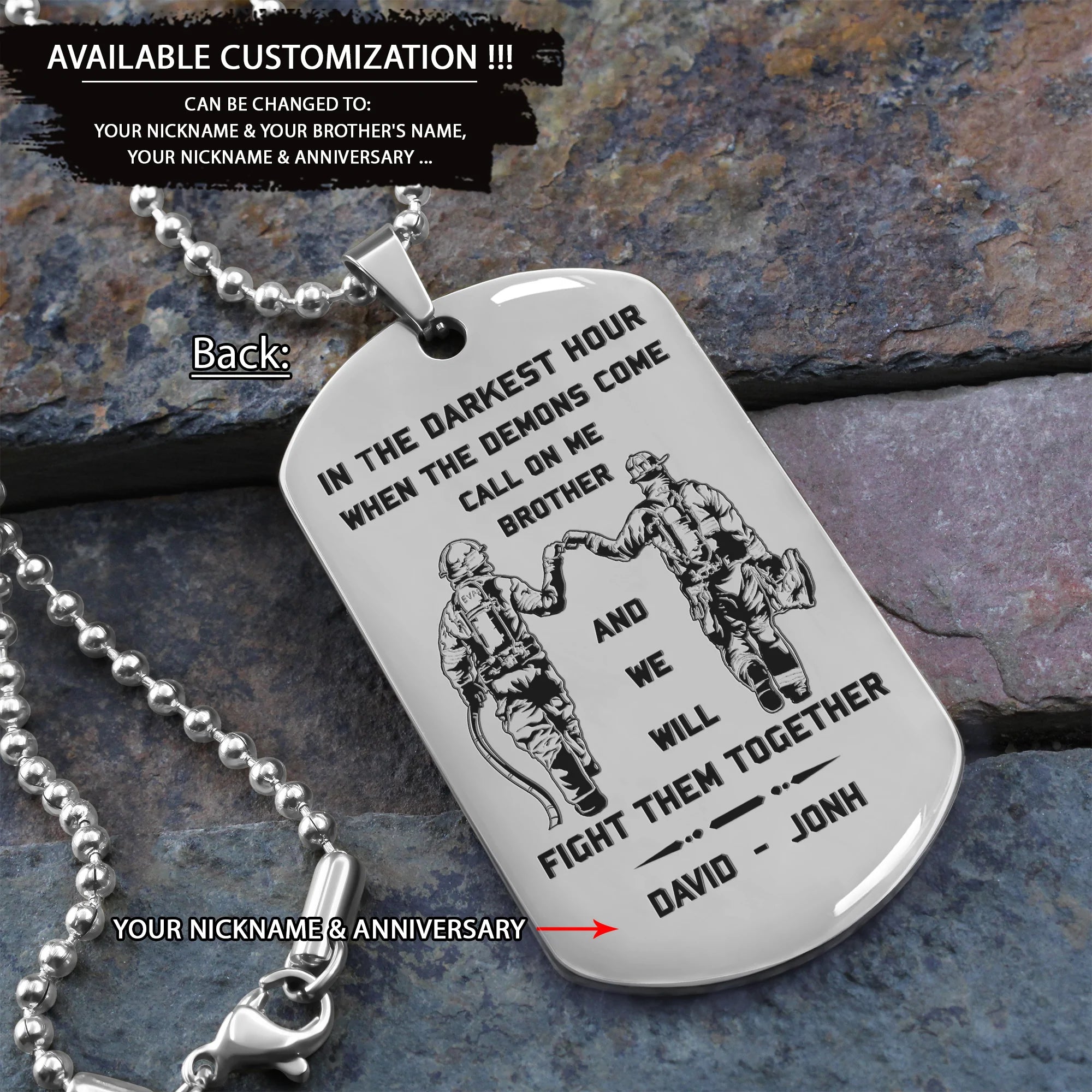 BR8-Call on me Brother - Brother Forever -Dragon ball Goku Vegeta - Soldier -Engraved Dog Tag Two side All Style