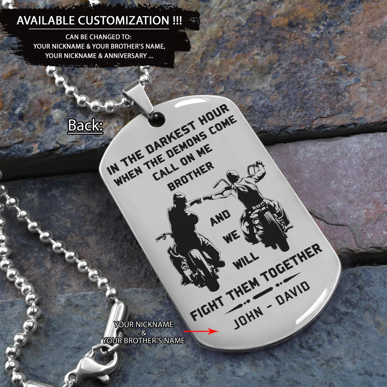 BR8-Call on me Brother - Brother Forever -Dragon ball Goku Vegeta - Soldier -Engraved Dog Tag Two side All Style