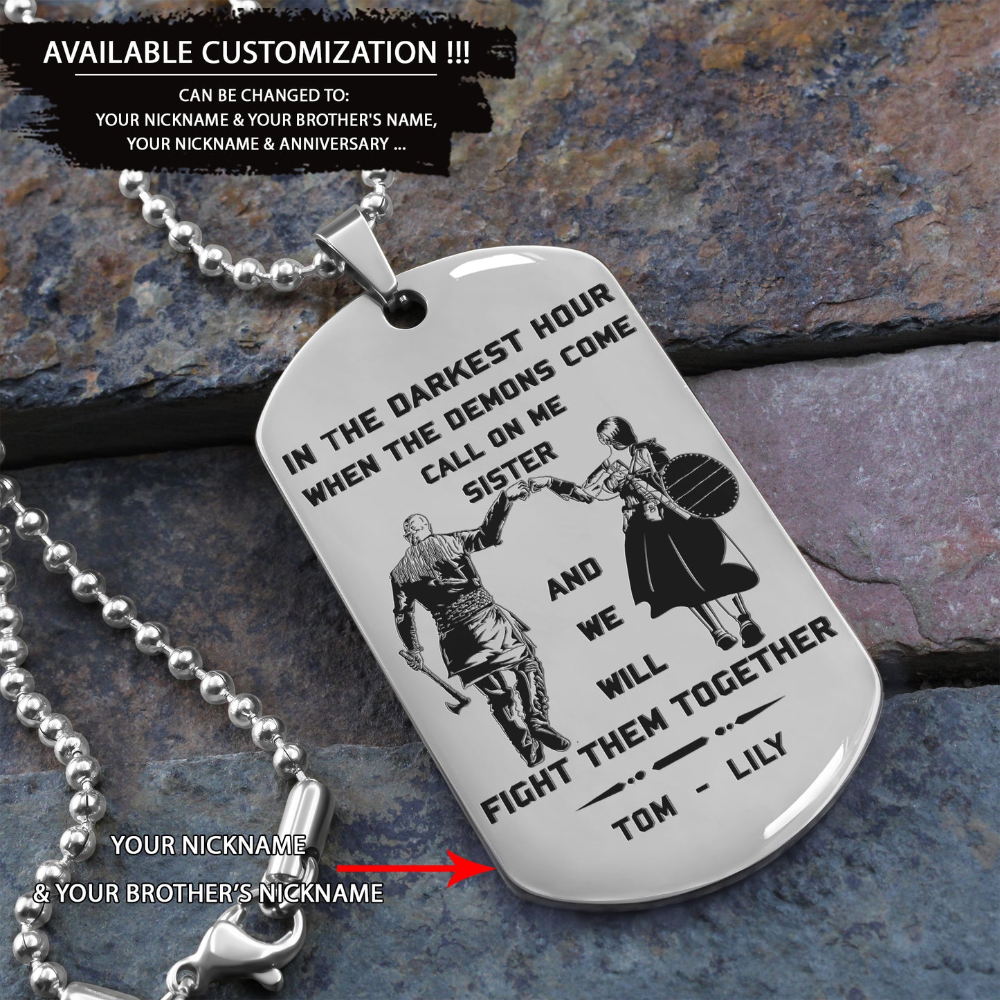 BR2 -Call on me Brother - Dragon ball - Goku - Vegeta- Soldier - Naruto - Engraved Dog Necklace All Style
