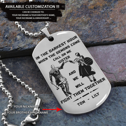 Call on me Brother Sister- Dragon ball - Goku Vegeta- Soldier - Naruto - Engraved Dog Necklace All Style