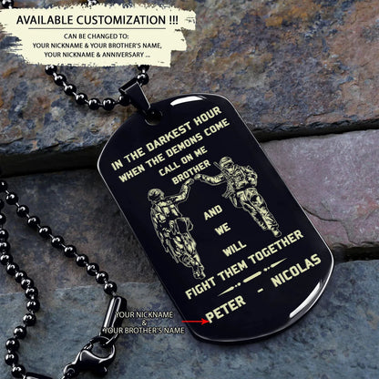 BR2 -Call on me Brother - Dragon ball - Goku - Vegeta- Soldier - Naruto - Engraved Dog Necklace All Style
