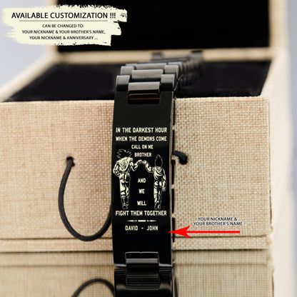 BR12 Call on me Brother - Goku Vegeta - Soldier -Engraved Bracelet All Style