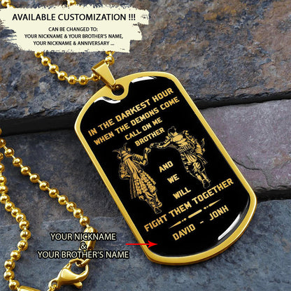 Call on me Brother - Dragon ball Goku Vegeta - Soldier - Engraved Dog Tag 18K Dog Tag Necklace gold all style