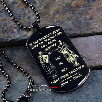 Call on me Brother- Navy - Dragon ball - Goku Vegeta- Soldier - Engraved Dog Tag All Style