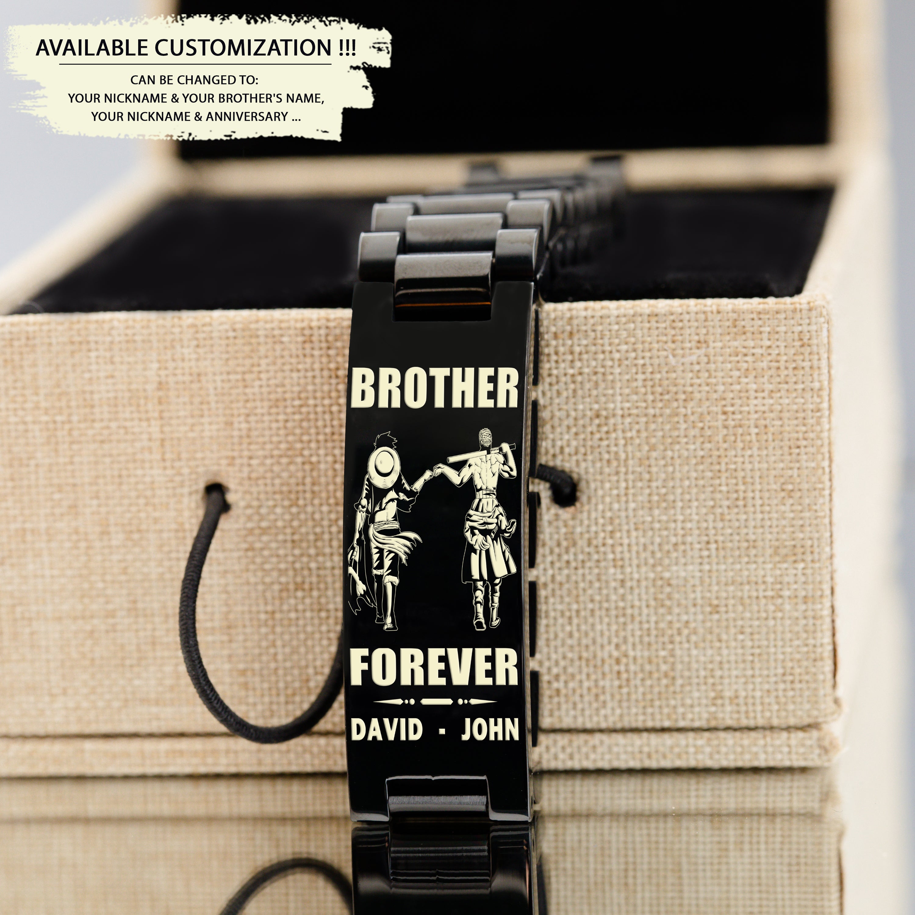 BA2 Call on me Brother - Goku Vegeta - Soldier -Engraved Bracelet All Style