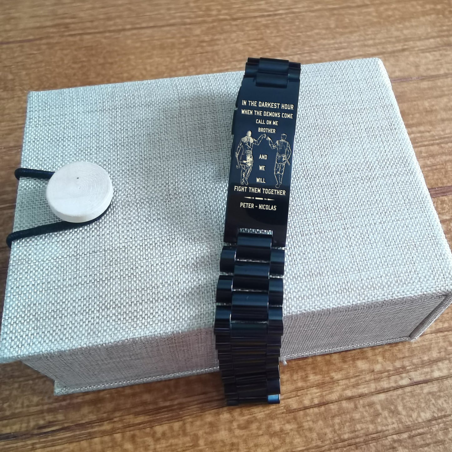 BR12 Call on me Brother - Goku Vegeta - Soldier -Engraved Bracelet All Style