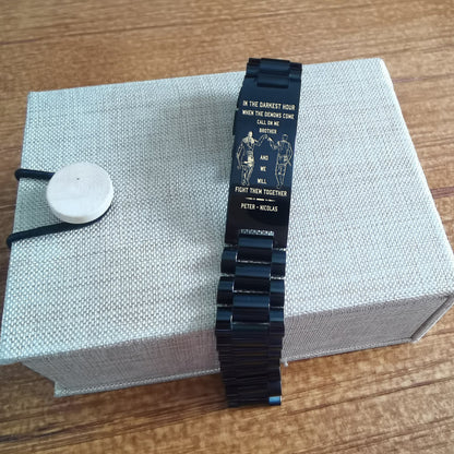 BR12 Call on me Brother - Goku Vegeta - Soldier -Engraved Bracelet All Style