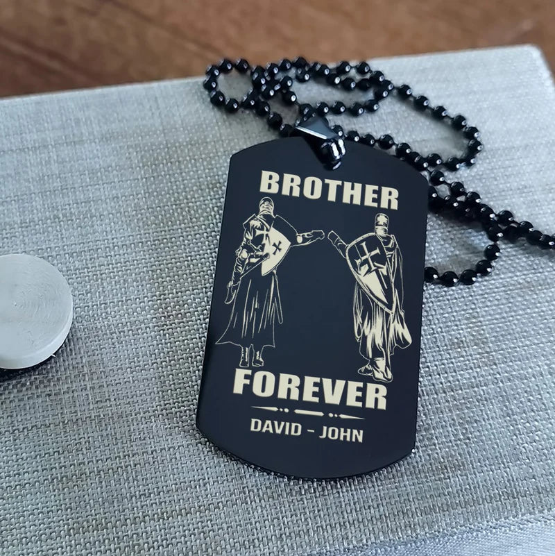 Call on me Brother BR3 - Brother Forever - Dragon ball Goku Vegeta - Soldier -Engraved Dog Tag Two Side