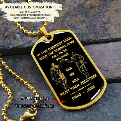 Call on me Brother - Dragon ball Goku Vegeta - Soldier - Engraved Dog Tag 18K Dog Tag Necklace gold all style