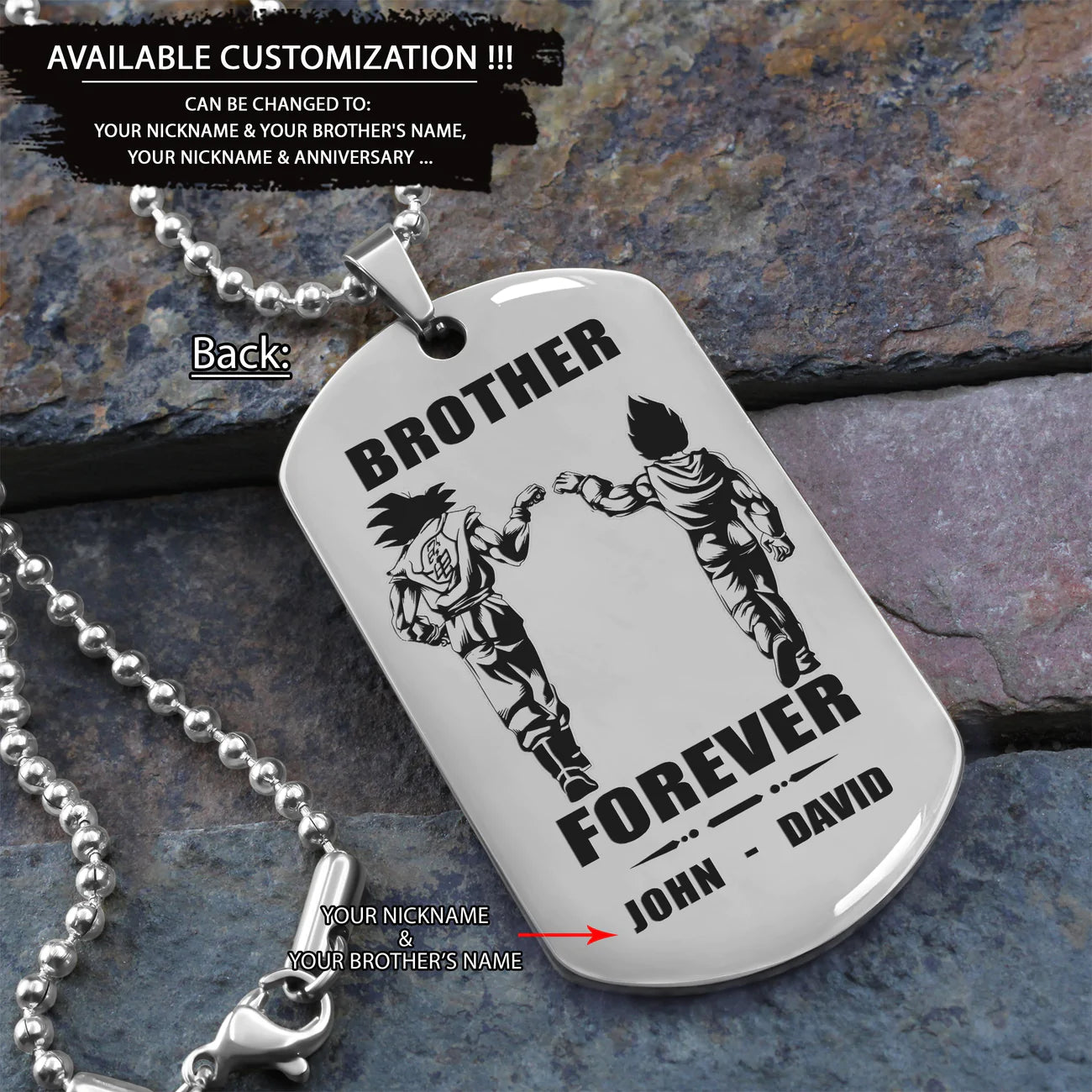 SD Call on me Brother - Brother Forever - Engraved Dog Tag Two Side