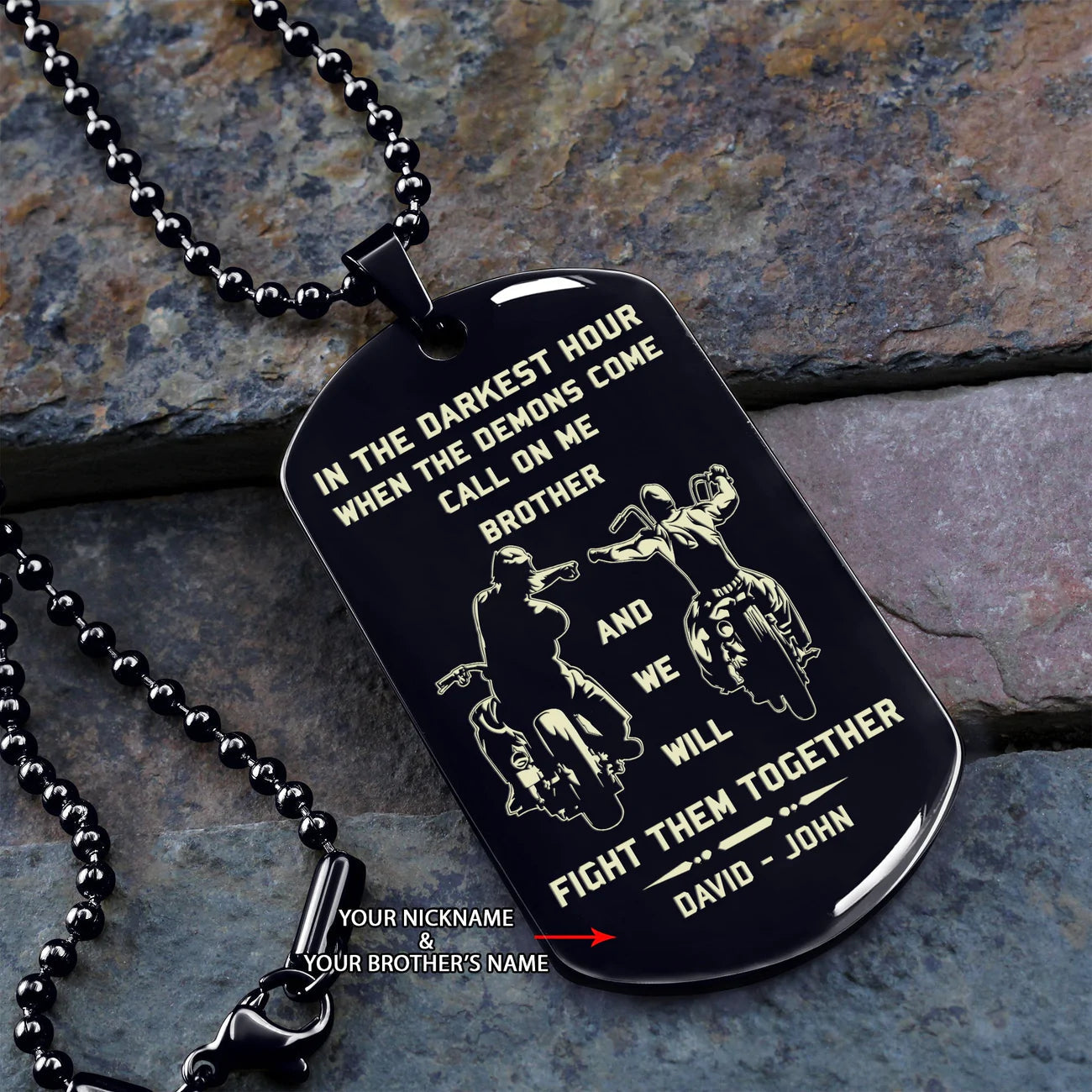 BR8-Call on me Brother - Brother Forever -Dragon ball Goku Vegeta - Soldier -Engraved Dog Tag Two side All Style