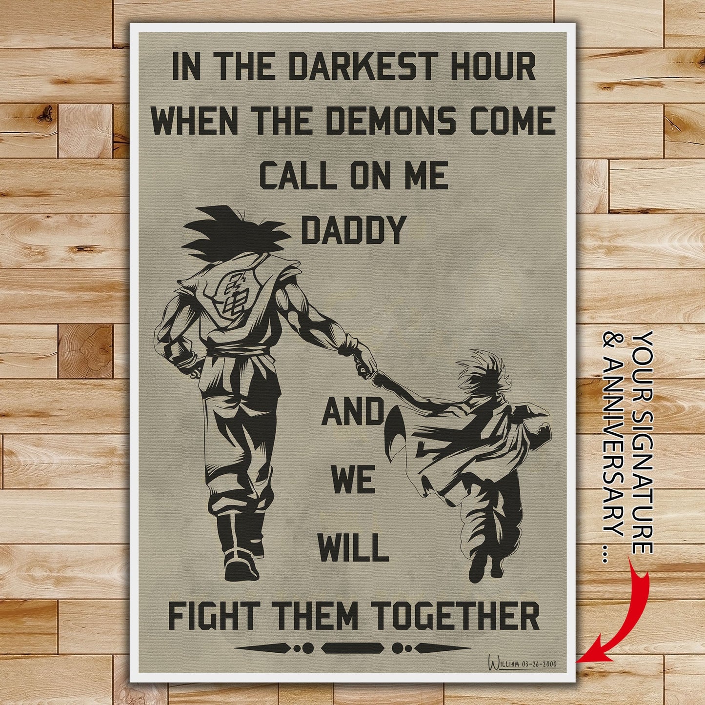 DR047 - To My Son - Goku And Gohan - English - Vertical Poster - Vertical Canvas - Dragon Ball Poster