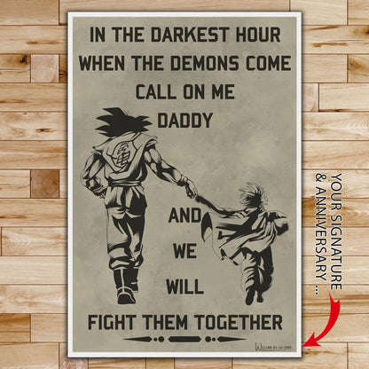 DR047 - To My Son - Goku And Gohan - English - Vertical Poster - Vertical Canvas - Dragon Ball Poster