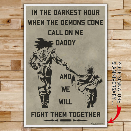 DR047 - To My Son - Goku And Gohan - English - Vertical Poster - Vertical Canvas - Dragon Ball Poster