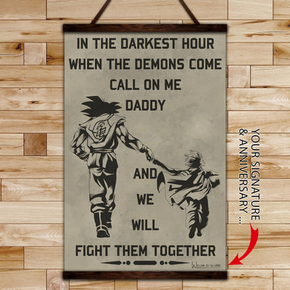 DR047 - To My Son - Goku And Gohan - English - Vertical Poster - Vertical Canvas - Dragon Ball Poster