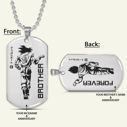 DRD030 - Brother Forever - Goku - Vegeta - Dragon Ball - Engrave Double Silver Dog Tag