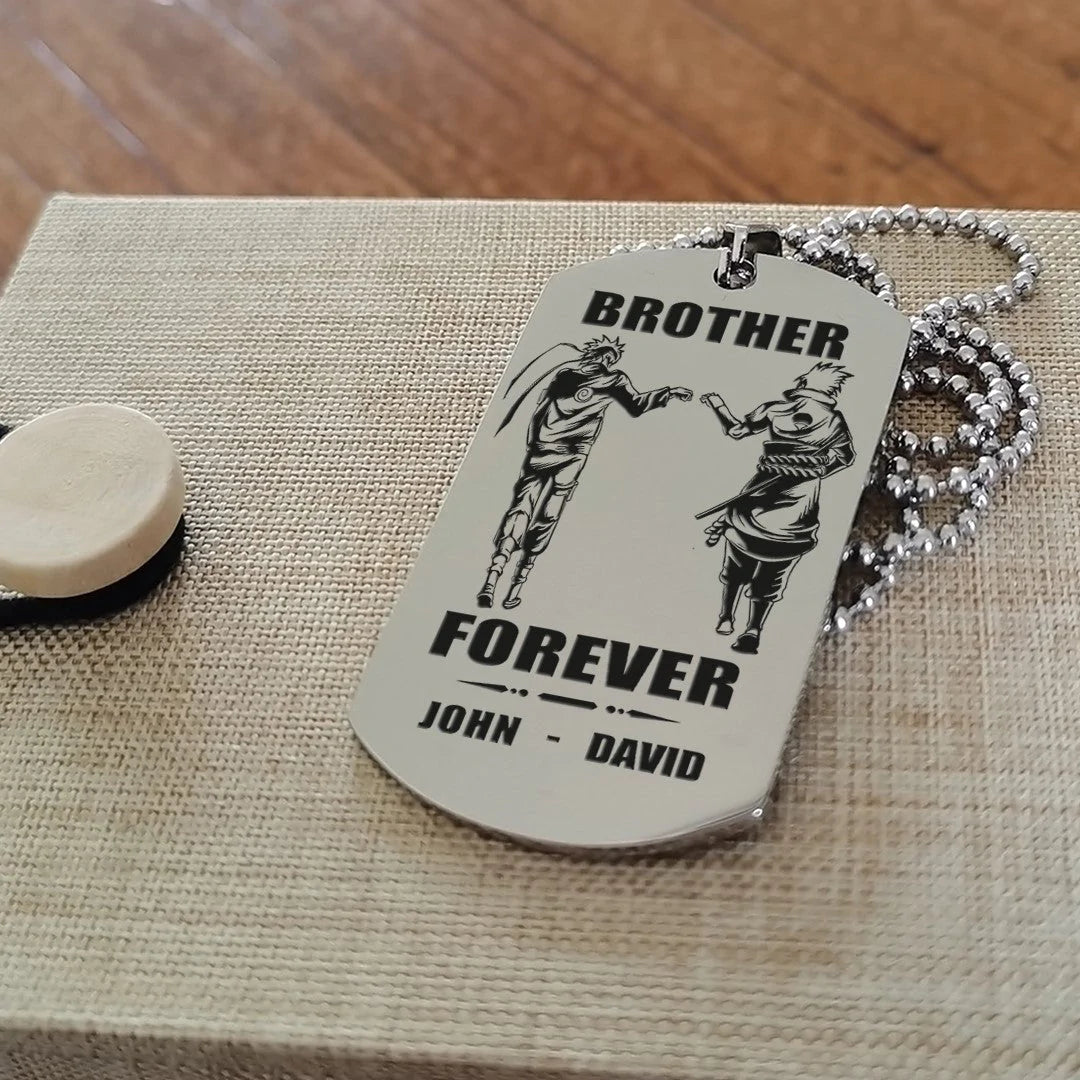 Call on me Brother BR3 - Brother Forever - Dragon ball Goku Vegeta - Soldier -Engraved Dog Tag Two Side
