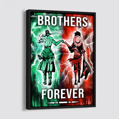 OP003 - Brothers Forever - Monkey D. Luffy - Roronoa Zoro - Vertical Poster - Vertical Canvas - One Piece Poster