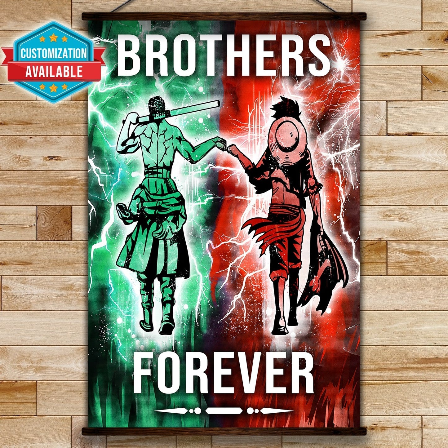 OP003 - Brothers Forever - Monkey D. Luffy - Roronoa Zoro - Vertical Poster - Vertical Canvas - One Piece Poster