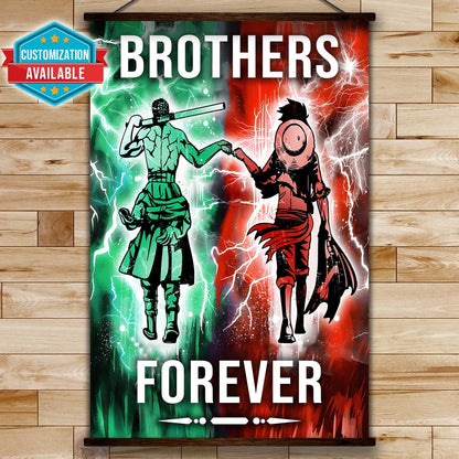 OP003 - Brothers Forever - Monkey D. Luffy - Roronoa Zoro - Vertical Poster - Vertical Canvas - One Piece Poster