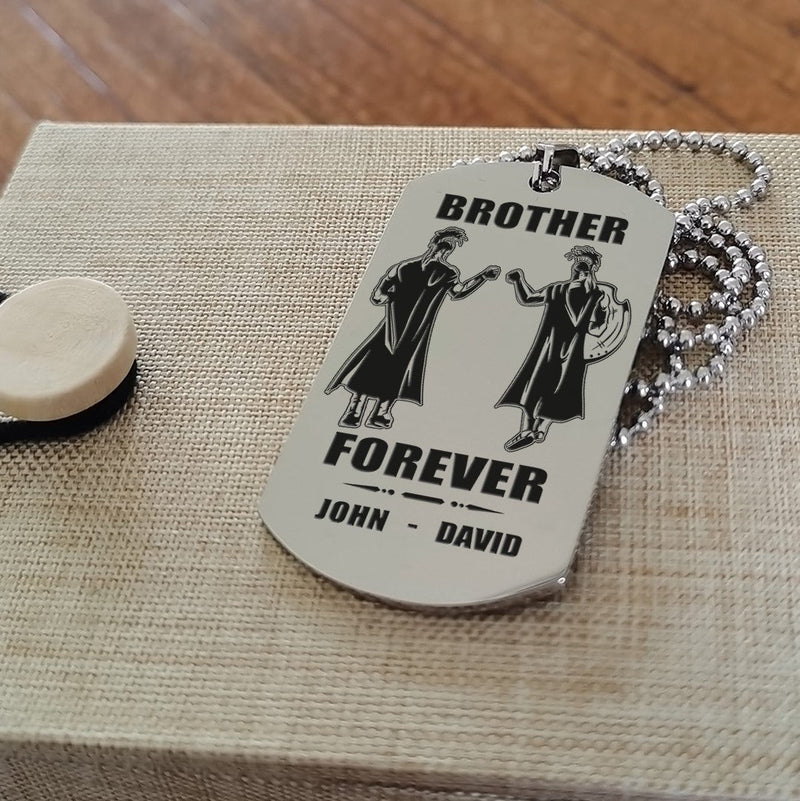 BR4-Call on me Brother - Brother Forever - Dragon ball Goku Vegeta - Soldier -Engraved Dog Tag Two Side