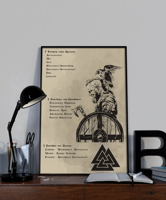 VK019 - 7 5 3 CODE - German - Ragnar - Viking Poster