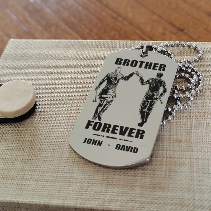 Call on me Brother BR3 - Brother Forever - Dragon ball Goku Vegeta - Soldier -Engraved Dog Tag Two Side