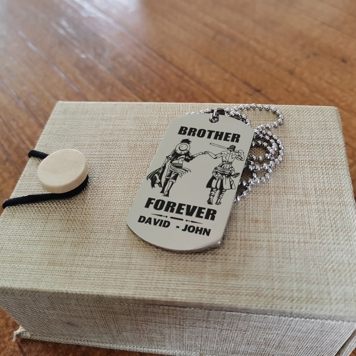 BR4-Call on me Brother - Brother Forever - Dragon ball Goku Vegeta - Soldier -Engraved Dog Tag Two Side