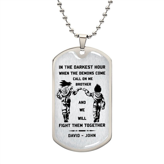 brother dog tag silver