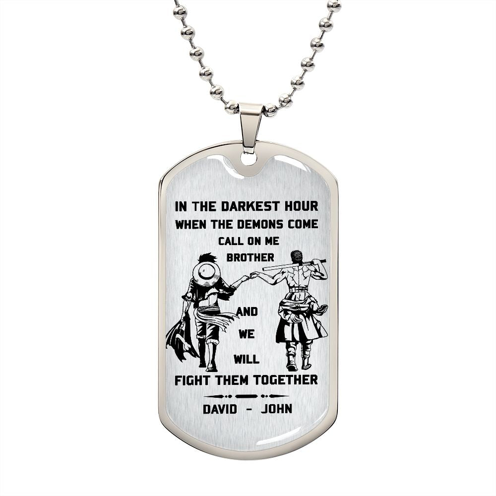 Call on me Brother - One Piece - Engraved Dog Tag 18K gold