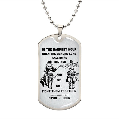Call on me Brother - One Piece - Engraved Dog Tag 18K gold