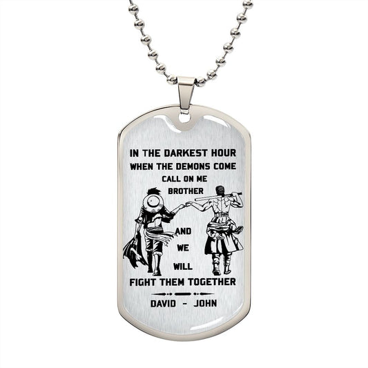 Call on me Brother - One Piece - Engraved Dog Tag 18K gold