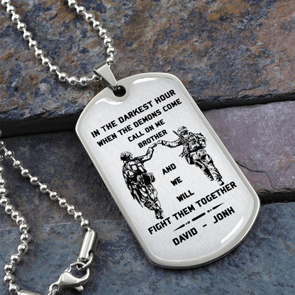 Call on me Brother - Dragon ball Goku Vegeta - Soldier - Engraved Dog Tag 18K Dog Tag Necklace gold all style