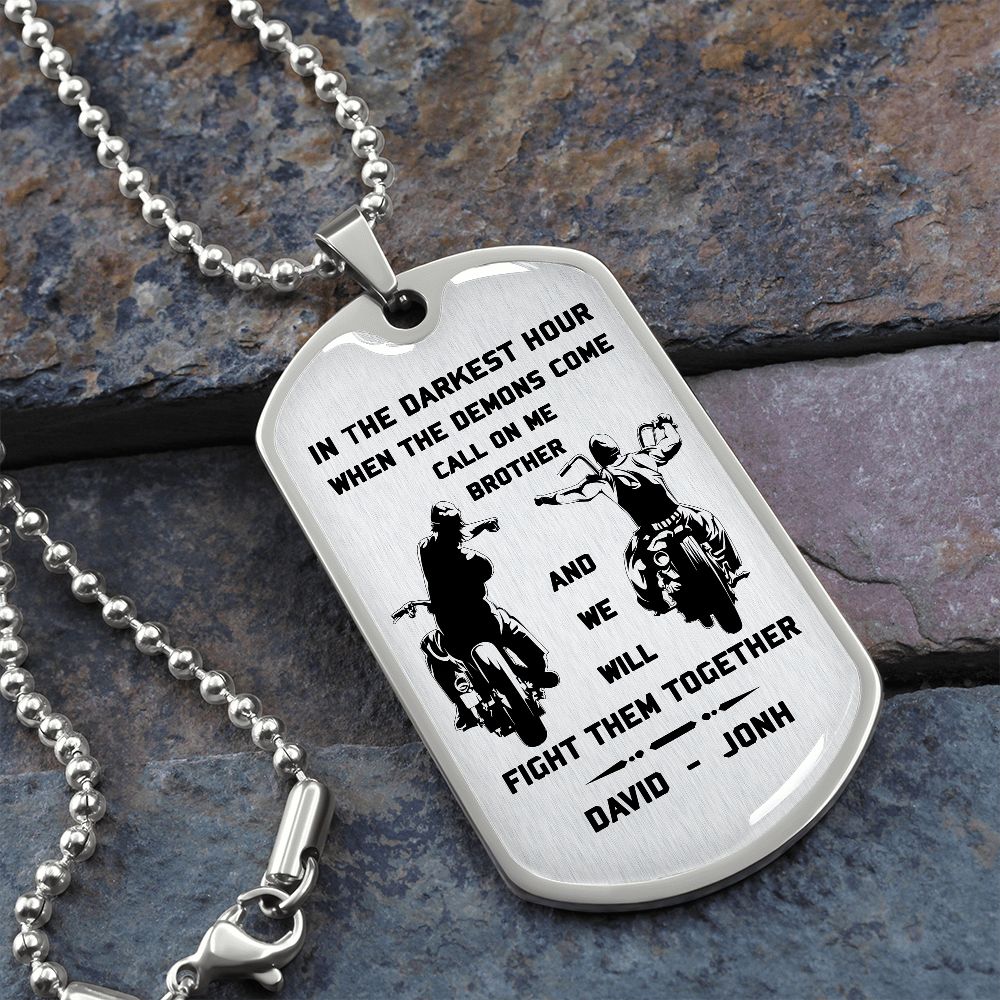 Call on me Brother - Dragon ball Goku Vegeta - Soldier - Engraved Dog Tag 18K Dog Tag Necklace gold all style