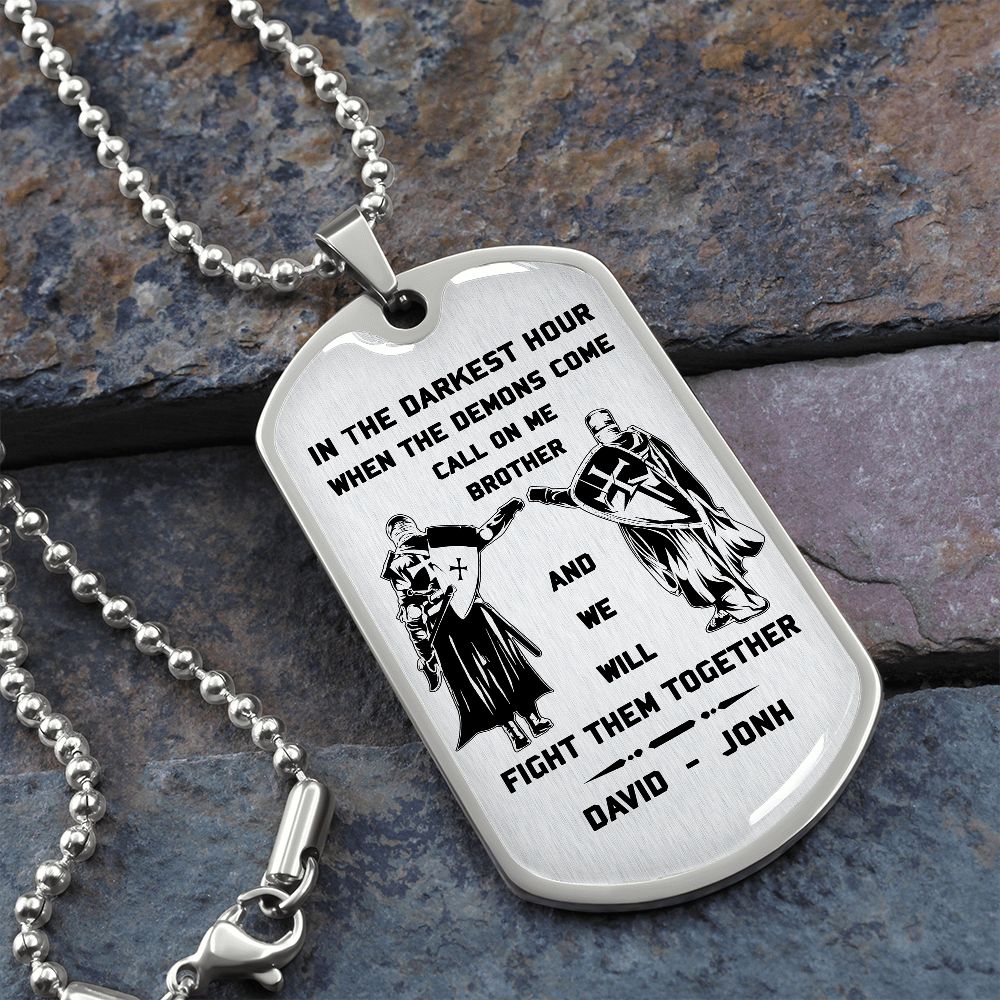 Call on me Brother - Dragon ball Goku Vegeta - Soldier - Engraved Dog Tag 18K Dog Tag Necklace gold all style
