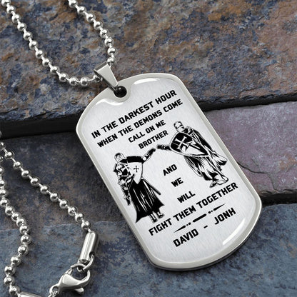 Call on me Brother - Dragon ball Goku Vegeta - Soldier - Engraved Dog Tag 18K Dog Tag Necklace gold all style