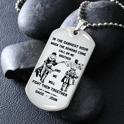 Call on me Brother - Dragon ball Goku Vegeta - Soldier - Engraved Dog Tag 18K Dog Tag Necklace gold all style