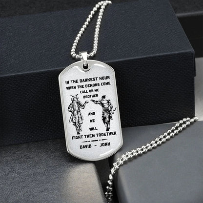 Call on me Brother - Dragon ball Goku Vegeta - Soldier - Engraved Dog Tag 18K Dog Tag Necklace gold all style