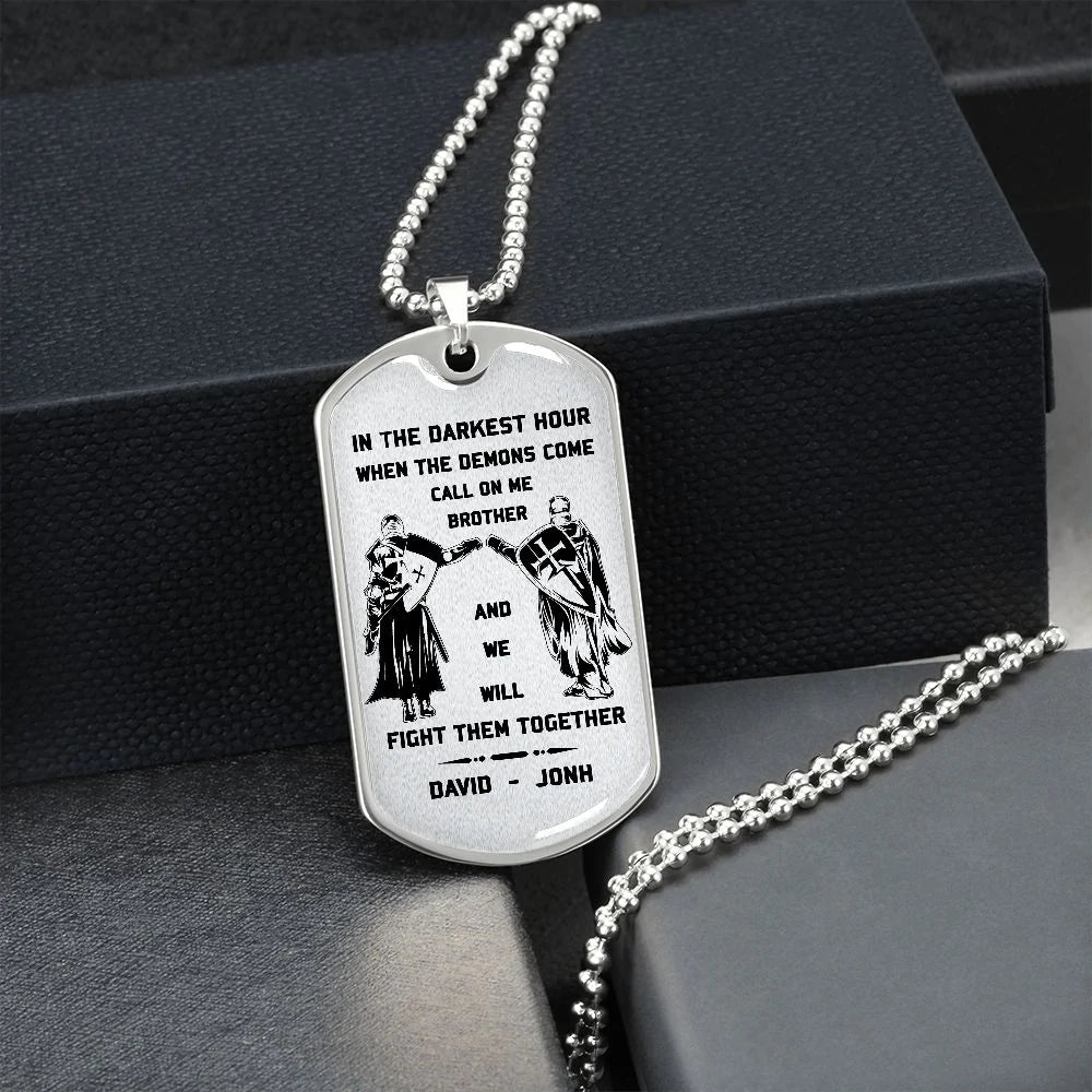Call on me Brother - Dragon ball Goku Vegeta - Soldier - Engraved Dog Tag 18K Dog Tag Necklace gold all style