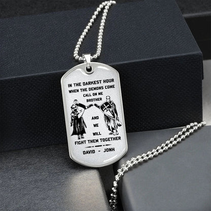 Call on me Brother - Dragon ball Goku Vegeta - Soldier - Engraved Dog Tag 18K Dog Tag Necklace gold all style