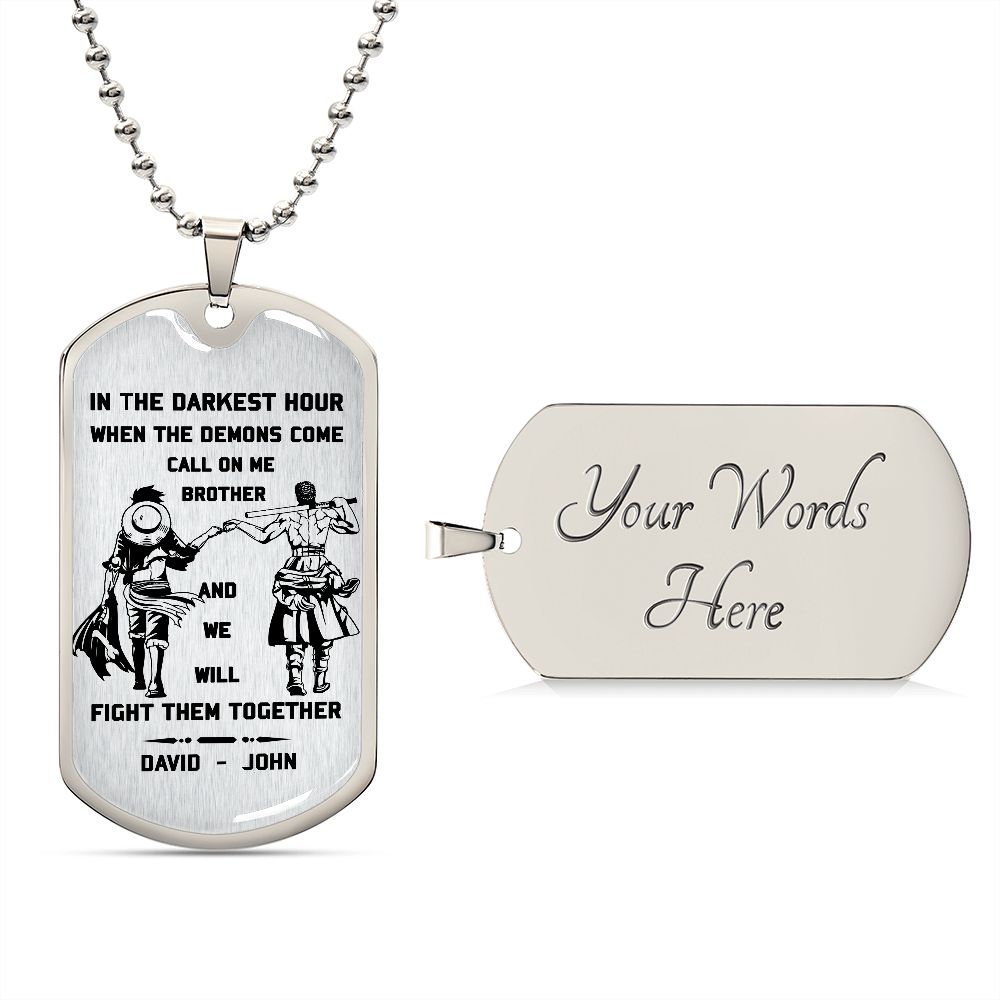 Call on me Brother - One Piece - Engraved Dog Tag 18K gold