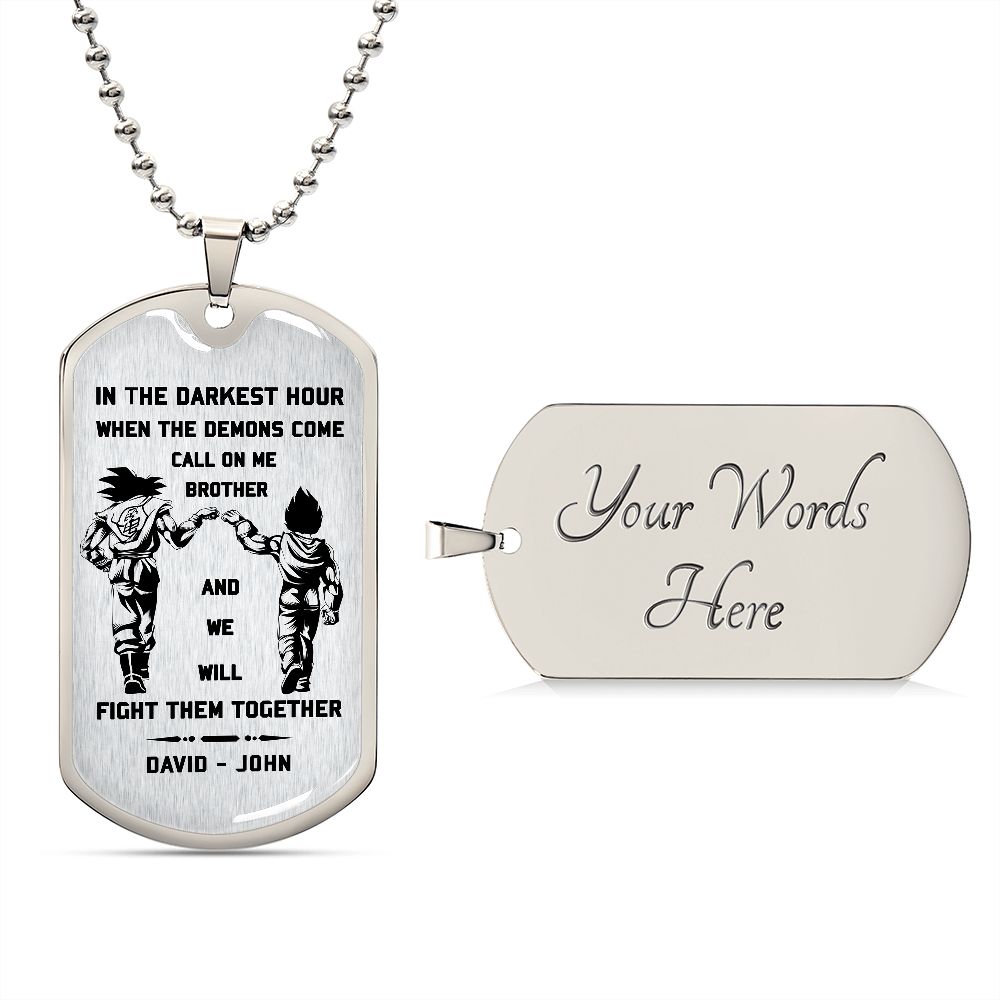 brother dog tag silver