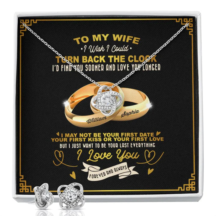 TM1 - TO MY WIFE, SOULMATE NECKLACE TURN BACK THE CLOCK CUSTOMIZABLE VALENTINE GIFT